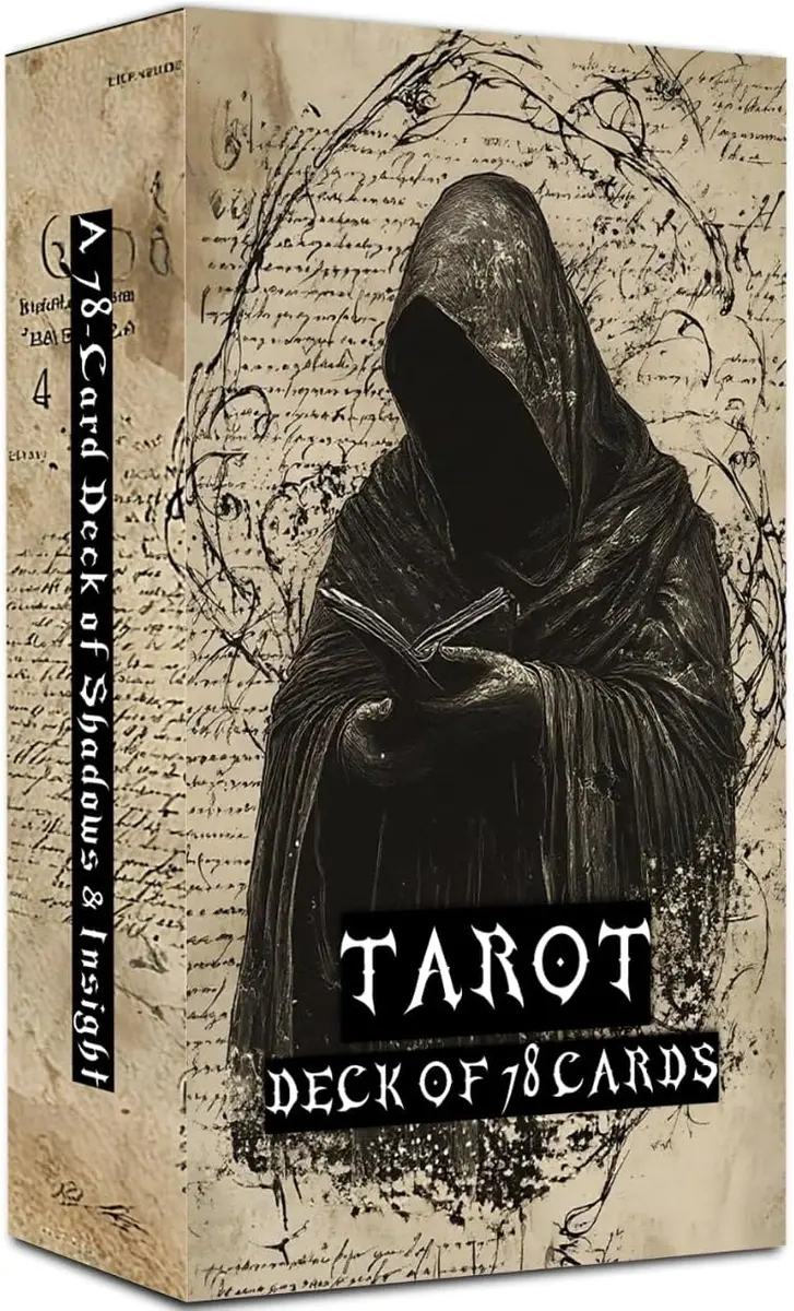 Eternal Whisper Tarot Deck, 78-card vintage gothic parchment-style tarot cards with PDF guidebook, real product photo