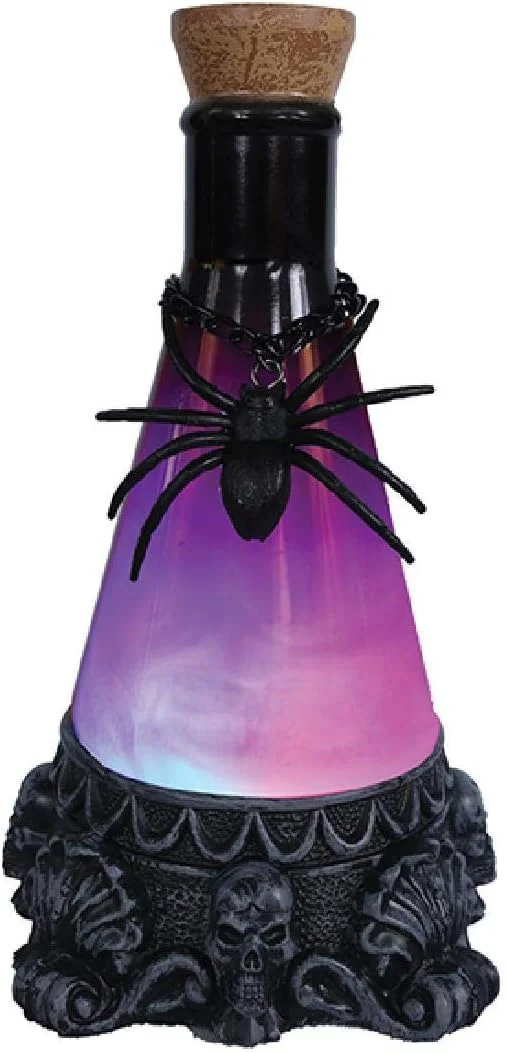 Hot-pink plastic potion bottle with apothecary form, Morris Costumes novelty decor